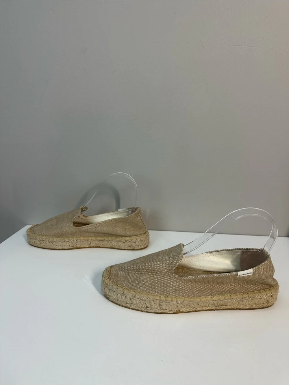 Soludos Platform Espadrille Smoking Slipper Classic Natural Size 7